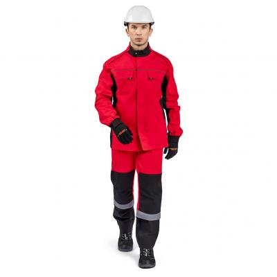 Костюм ВЯТКА (куртка/пк) красный/черный, тк.смесовая, муж.