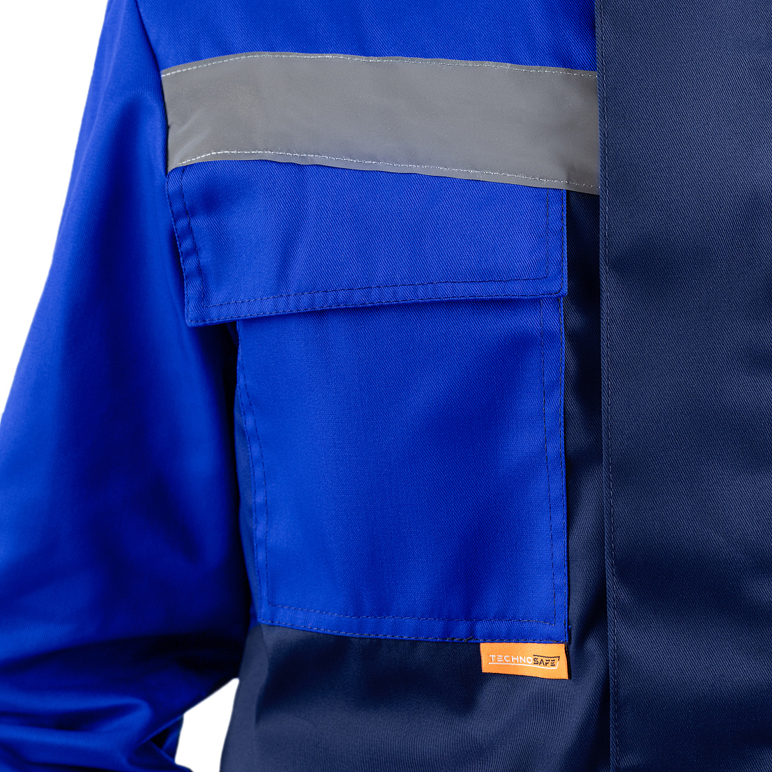 Костюм УРАЛ (куртка/брюки) т.синий/василек, тк.смесовая, муж.