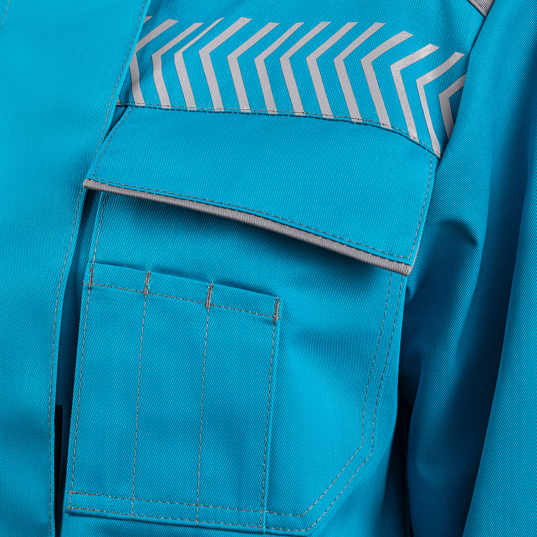 Костюм ЛЕНА (куртка/брюки) бирюза/серый, тк.смесовая, жен.