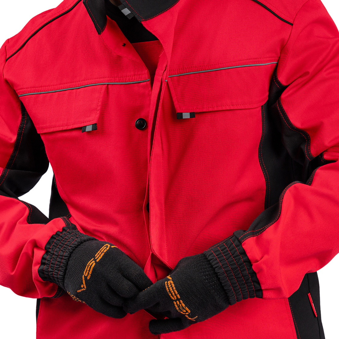 Костюм ВЯТКА (куртка/пк) красный/черный, тк.смесовая, муж.