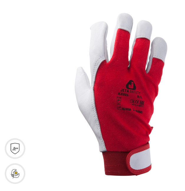 Монтажные перчатки из кожи и хлопка JETA SAFETY JLE021