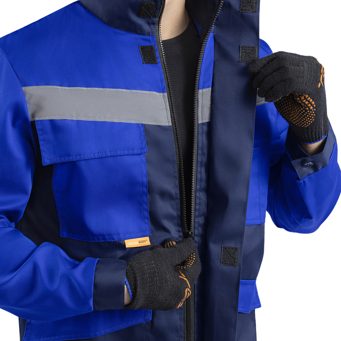 Костюм УРАЛ (куртка/брюки) т.синий/василек, тк.смесовая, муж.