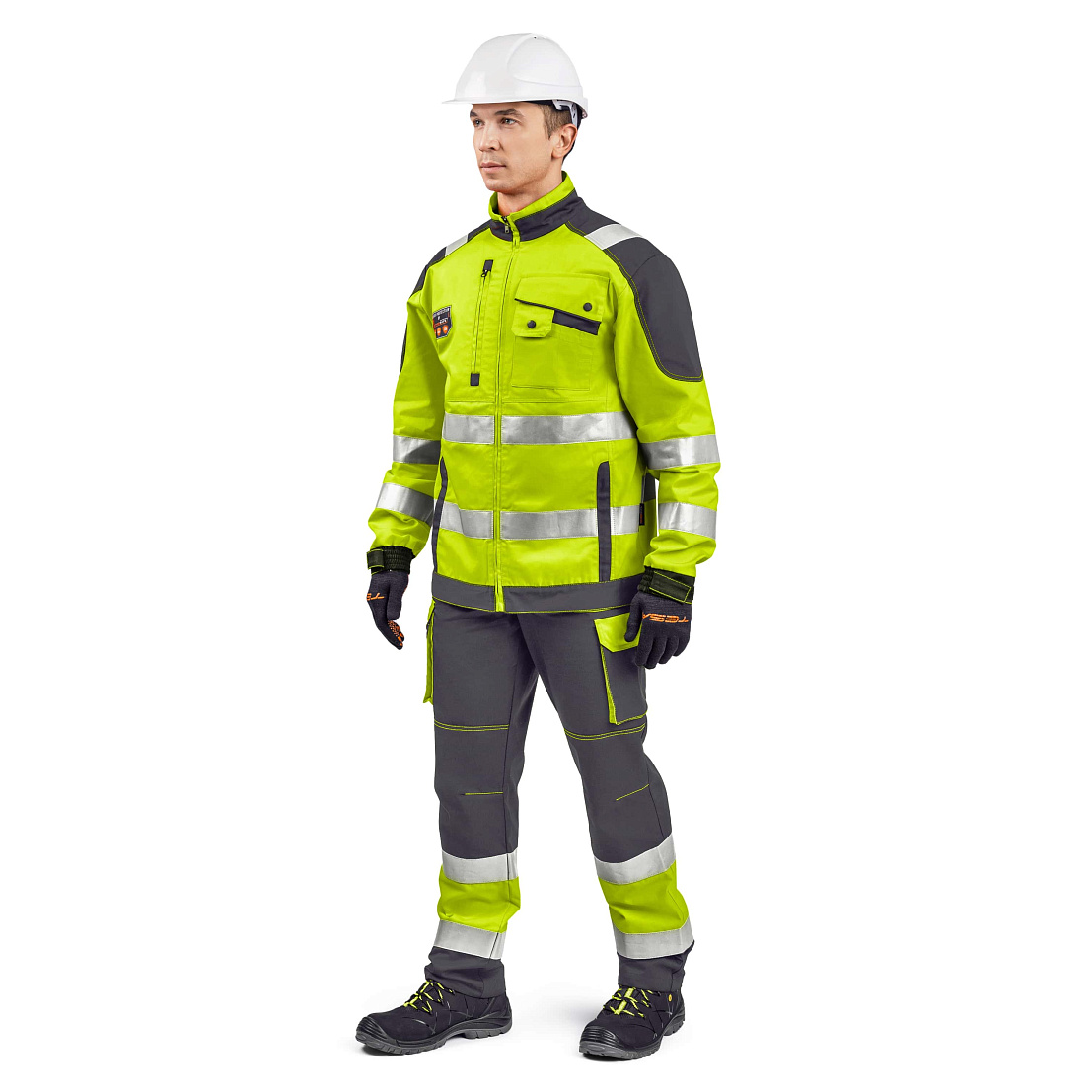 Костюм сигнальный МастВижн 2 (куртка/пк) флуоресцентный желтый/черный, тк. смесовая, муж.