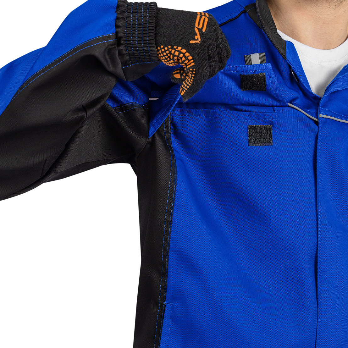 Костюм ВЯТКА (куртка/пк) василек/черный, тк.смесовая. муж.