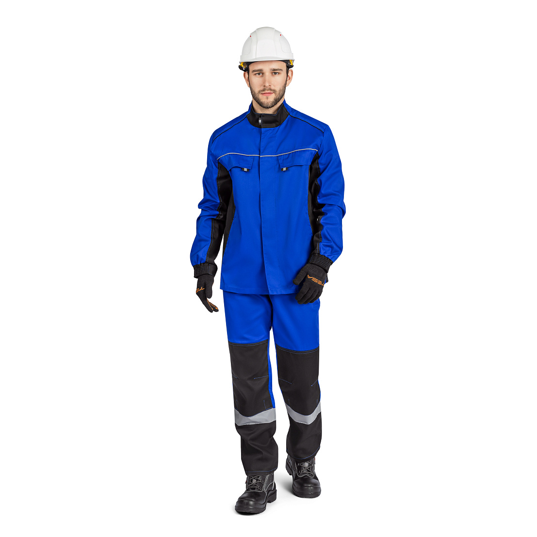 Костюм ВЯТКА (куртка/пк) василек/черный, тк.смесовая. муж.