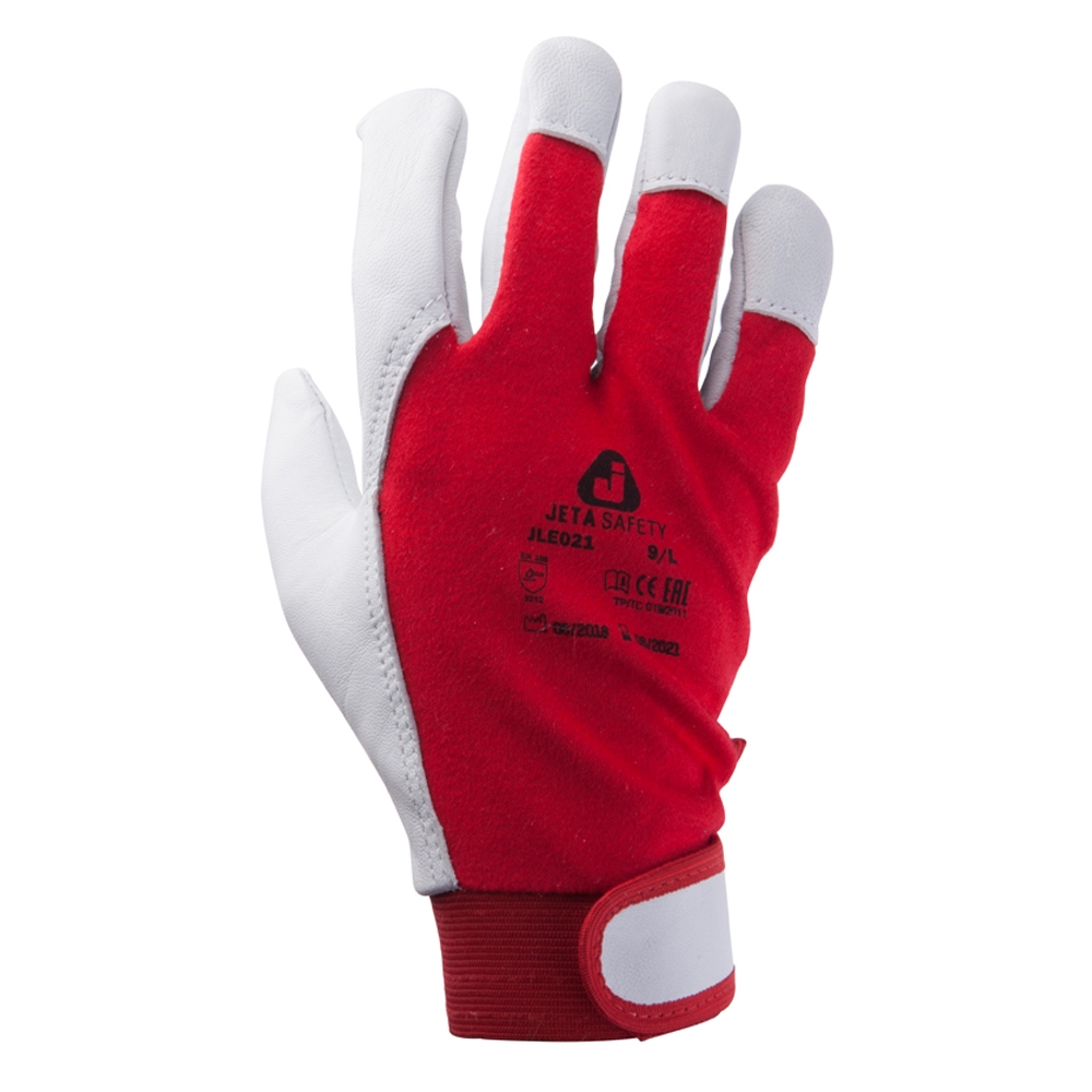 Монтажные перчатки из кожи и хлопка JETA SAFETY JLE021