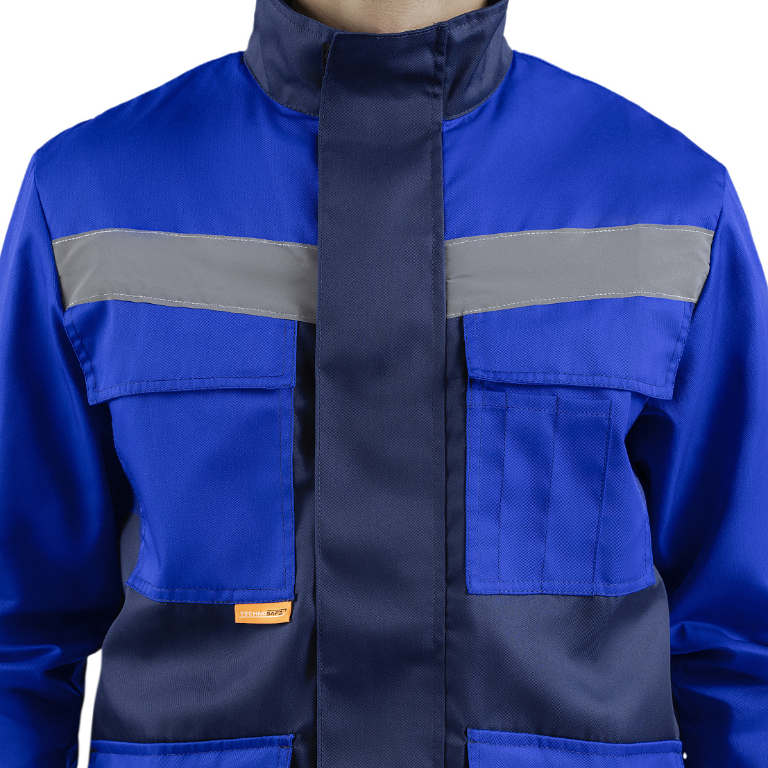 Костюм УРАЛ (куртка/брюки) т.синий/василек, тк.смесовая, муж.